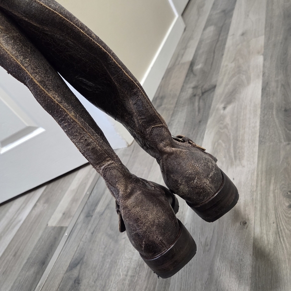 Sendra Distressed Brown Leather Engineer Boots Goodyear Welt Made in Spain - Picture 7 of 13